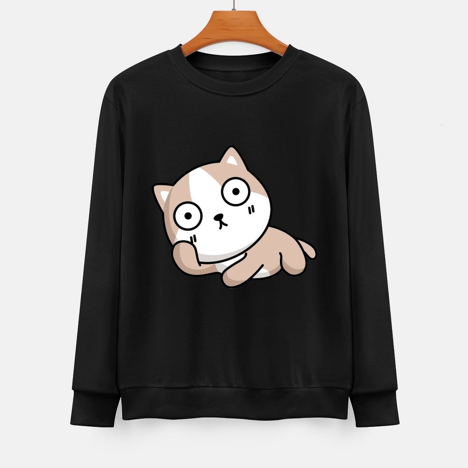 Front Patterned Long Sleeve TopPlain Vintage